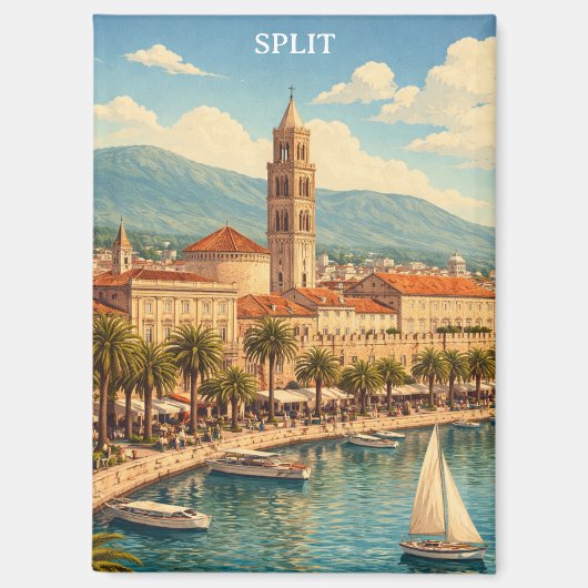 Split Croatia Vintage Adriatic Coast マグネット (正面)