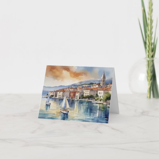 Split Croatia Watercolor カード (正面)