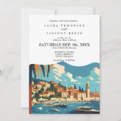 Split Croatia Wedding Invitation Retro 招待状 (正面)