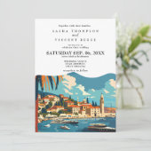 Split Croatia Wedding Invitation Retro 招待状 (スタンド正面)