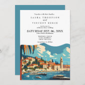 Split Croatia Wedding Invitation Retro 招待状 (正面/裏面)