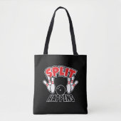 Split Happens Funny Bowling Fan Tote Bag トートバッグ (正面)