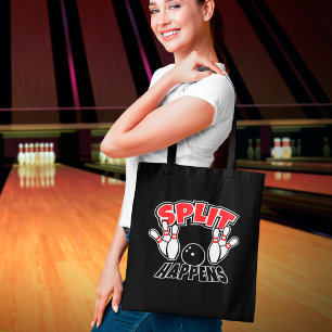 Split Happens Funny Bowling Fan Tote Bag トートバッグ