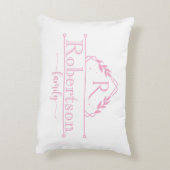 Split Monogram Family Name Baby Pink Frame アクセントクッション (裏面(縦))