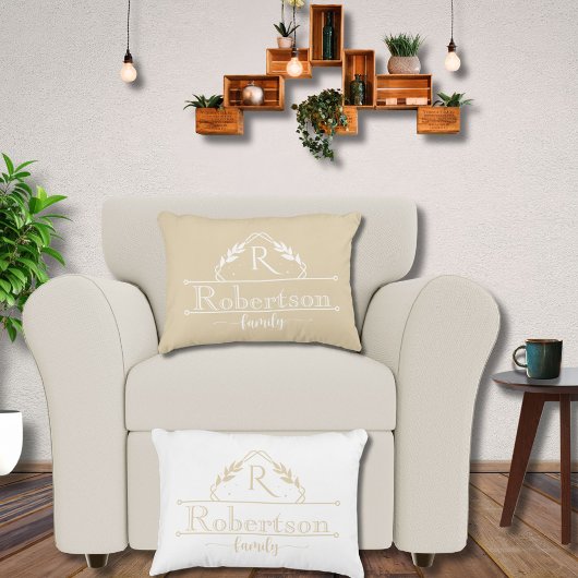 Split Monogram Family Name Champaigne Gold Frame アクセントクッション
