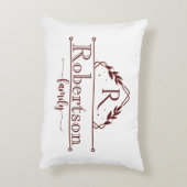 Split Monogram Family Name Deep Burgundy Frame アクセントクッション (裏面(縦))