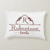 Split Monogram Family Name Deep Burgundy Frame アクセントクッション (裏面)