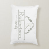 Split Monogram Family Name Dusty Sage Frame アクセントクッション (裏面(縦))