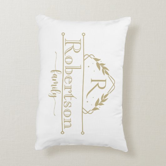 Split Monogram Family Name Sand Colo Frame アクセントクッション (裏面(縦))