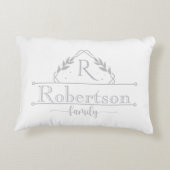 Split Monogram Family Name Silver Grey Frame アクセントクッション (裏面)