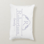 Split Monogram Family Name Soft Lavender Frame アクセントクッション (裏面(縦))