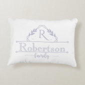Split Monogram Family Name Soft Lavender Frame アクセントクッション (裏面)