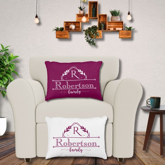 Split Monogram Family Name Wine Frame アクセントクッション