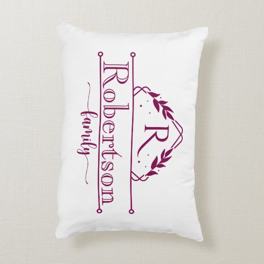 Split Monogram Family Name Wine Frame アクセントクッション (裏面(縦))