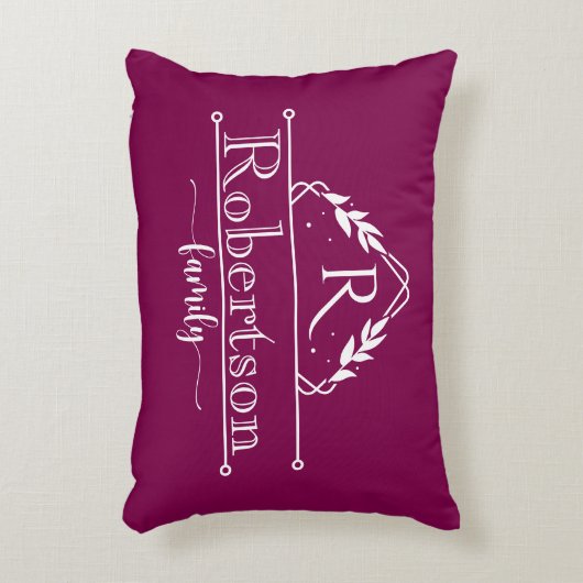 Split Monogram Family Name Wine Frame アクセントクッション (正面(垂直))