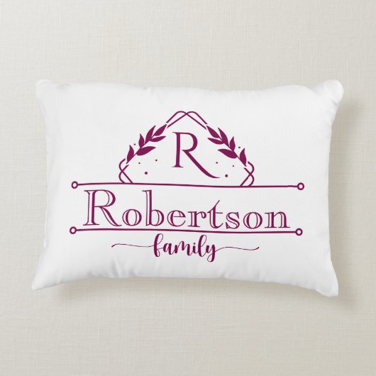 Split Monogram Family Name Wine Frame アクセントクッション (裏面)