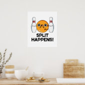 Split OccuitおもしろいボーリングPun ポスター (キッチン)