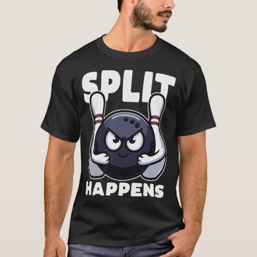 Split Occuitボーリング おもしろい Tシャツ (正面)