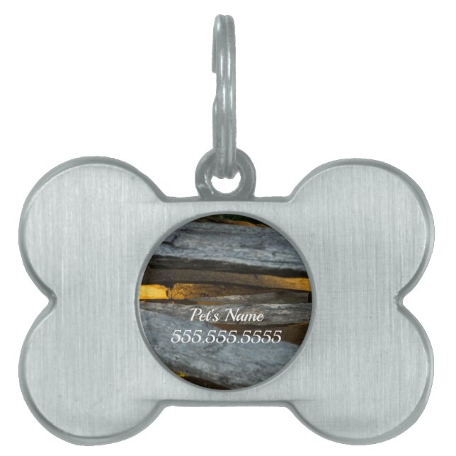 Split Rail Texture Pet Name Tag ペットネームタグ (正面)