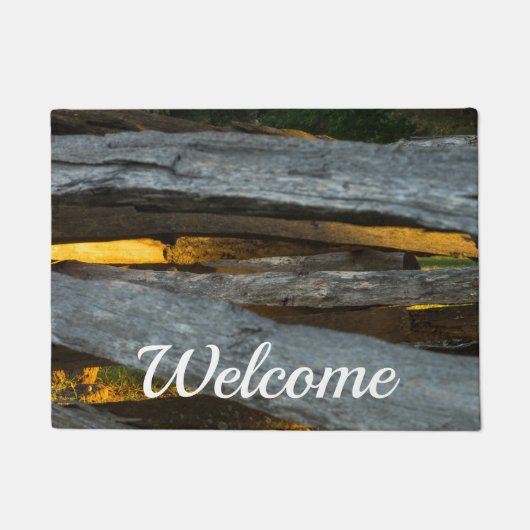 Split Rail Texture Welcome Doormat ドアマット (正面)