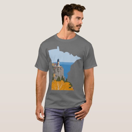 Split Rock Lighthouse Minnesota Sticker Tシャツ (正面フル)
