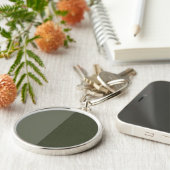 Split-Texture Moss Green Keychain – カスタマイズ可能 キーホルダー (側面)
