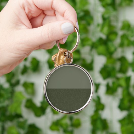 Split-Texture Moss Green Keychain – カスタマイズ可能 キーホルダー (手)