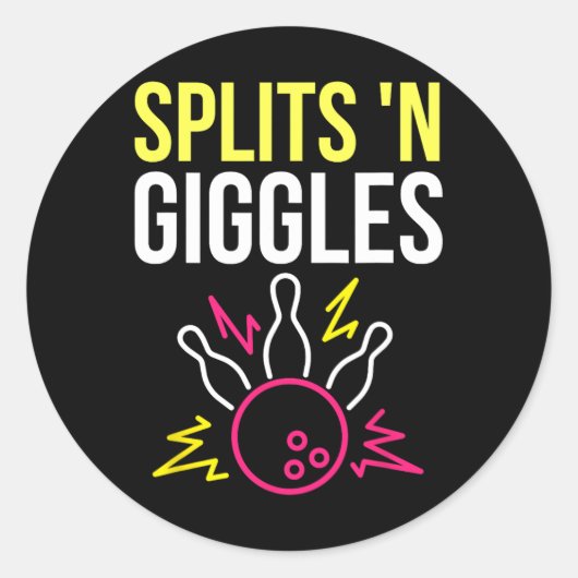 Split'n GigglesボーリングチームシャツストライクIn Style ラウンドシール (正面)