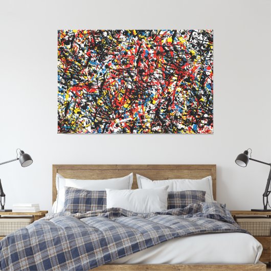 SPLT_24_004、アクション（ばちゃばちゃ）跳ねる絵を描の キャンバスプリント (インサイチュ (寝室))