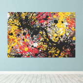 SPLT_24_007、アクション（ばちゃばちゃ）跳ねる絵を描の キャンバスプリント (インサイチュ (ウッドフロア))