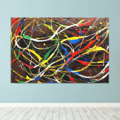 SPLT_25_0008、アクション絵を描のキャンバス印刷 キャンバスプリント (インサイチュ (ウッドフロア))