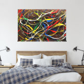 SPLT_25_0008、アクション絵を描のキャンバス印刷 キャンバスプリント (インサイチュ (寝室))