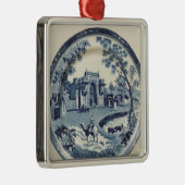 Spodeの青および白いプレート、c.1815 メタルオーナメント (右)