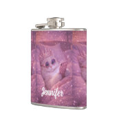 Spoiled Princess Cat Texting in Bed                フラスク (左)