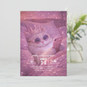 Spoiled Princess Cat Texting in Bed                招待状 (スタンド正面)