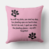 Spoiled Rotten Pet Photo Throw Pillow クッション (裏面)