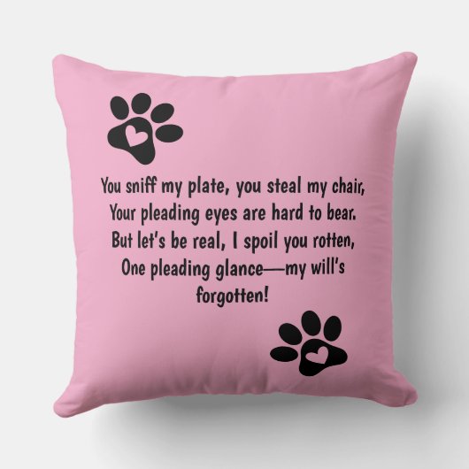 Spoiled Rotten Pet Photo Throw Pillow クッション (裏面)