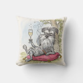 Spoiled Special Grey Schnauzer Throw Pillow クッション (正面)