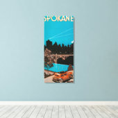 Spokane広告のポスター#1Spokane(WA) キャンバスプリント (インサイチュ (ウッドフロア))