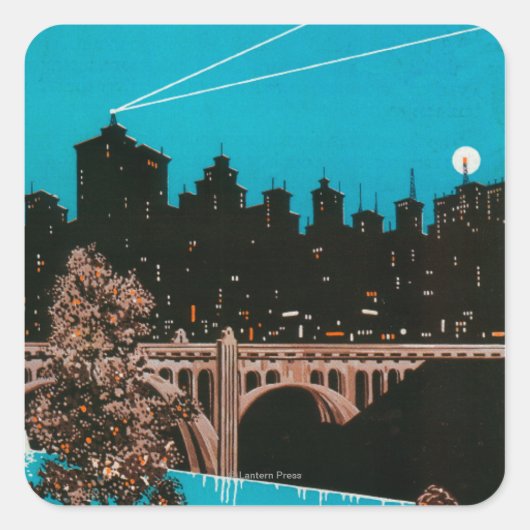 Spokane広告のポスター#1Spokane(WA) スクエアシール (正面)