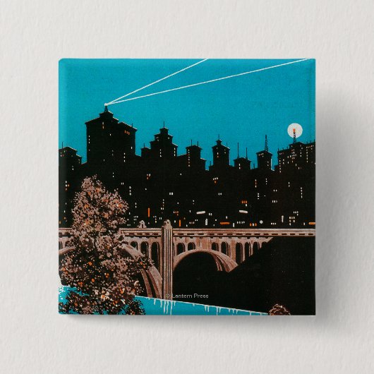 Spokane広告のポスター#1Spokane(WA) 缶バッジ (正面)