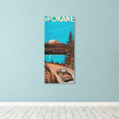 Spokane広告のポスター#2Spokane(WA) キャンバスプリント (インサイチュ (ウッドフロア))