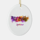 Spokane skyline in watercolor セラミックオーナメント (右)