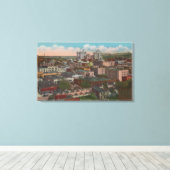 Spokane, WA – ダウンタウンのスカイラインビュー キャンバスプリント (インサイチュ (ウッドフロア))