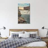 Spokane, WA – 下滝のカップル魚釣り キャンバスプリント (インサイチュ (寝室))