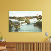 Spokane, WA – 中川滝の眺め キャンバスプリント (インサイチュ (リビング))