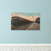 Spokane, WA - N.パシフィック・トレイン&デポのビュー キャンバスプリント (インサイチュ (ウッドフロア))