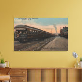 Spokane, WA - N.パシフィック・トレイン&デポのビュー キャンバスプリント (インサイチュ (リビング))