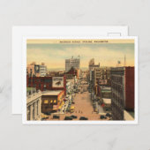 Spokane WA, Riverside Ave 1942ヴィンテージ インスパイア ポストカード (正面/裏面)