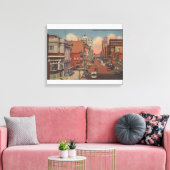 Spokane, WA - View of Riverside Ave. キャンバスプリント (インサイチュ (リビング))